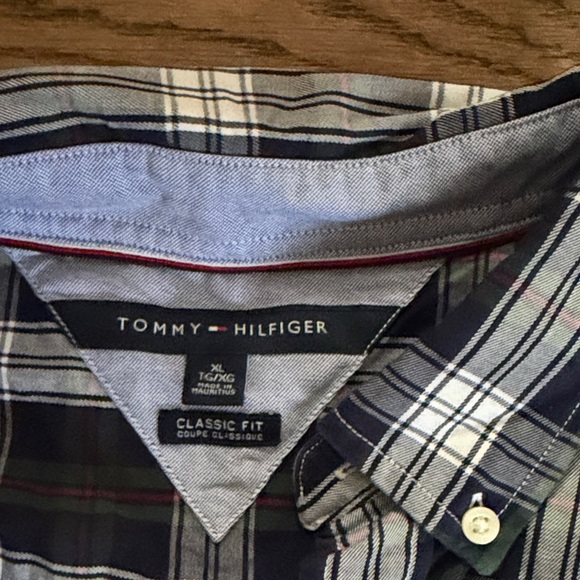 Tommy Hilfiger Navy, White & Green Plaid Button-Down Shirt - Picture 3 of 4